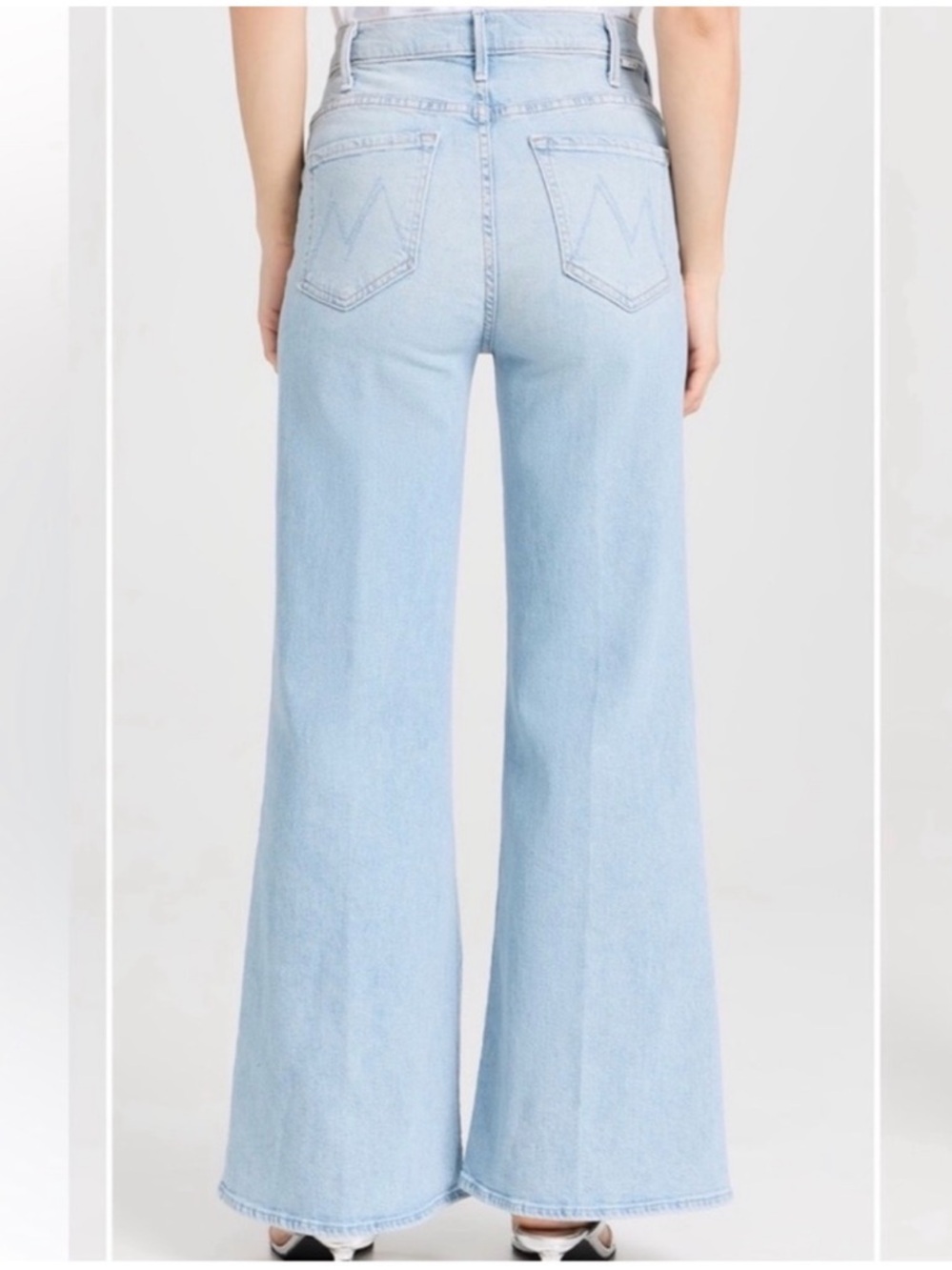 MOTHER hustler roller flood Cherie Cherie wide leg flare jeans Size 28 NWOT - Picture 2 of 7